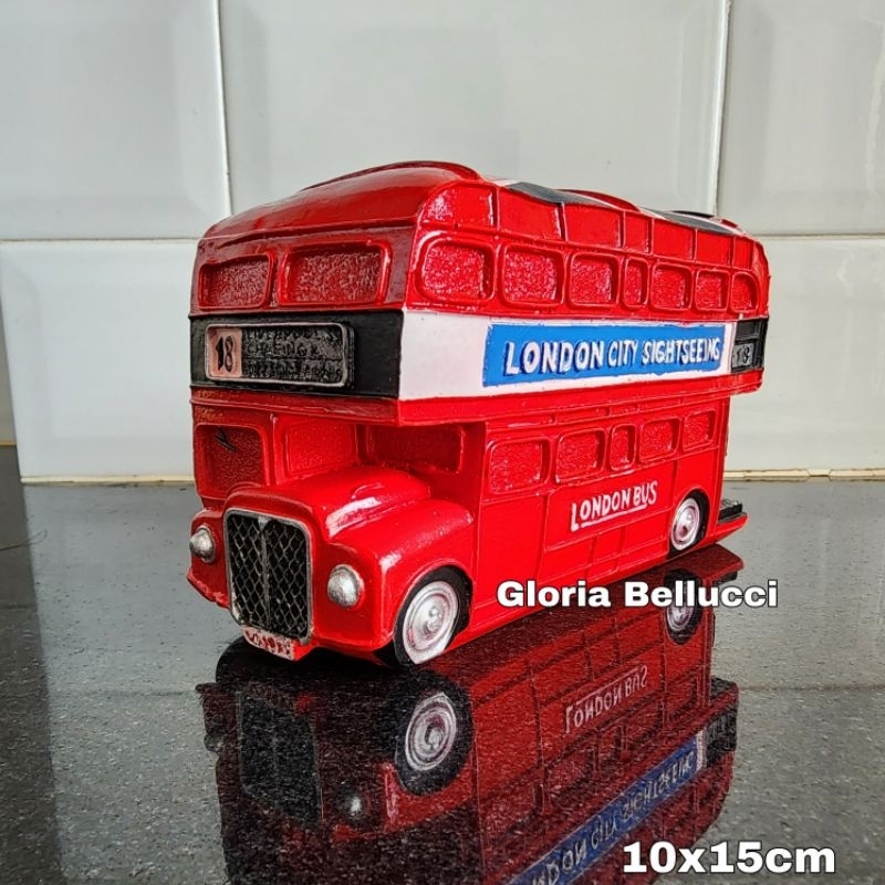 LONDON ENGLAND BUS MINIATURE DISPLAY SOUVENIR
