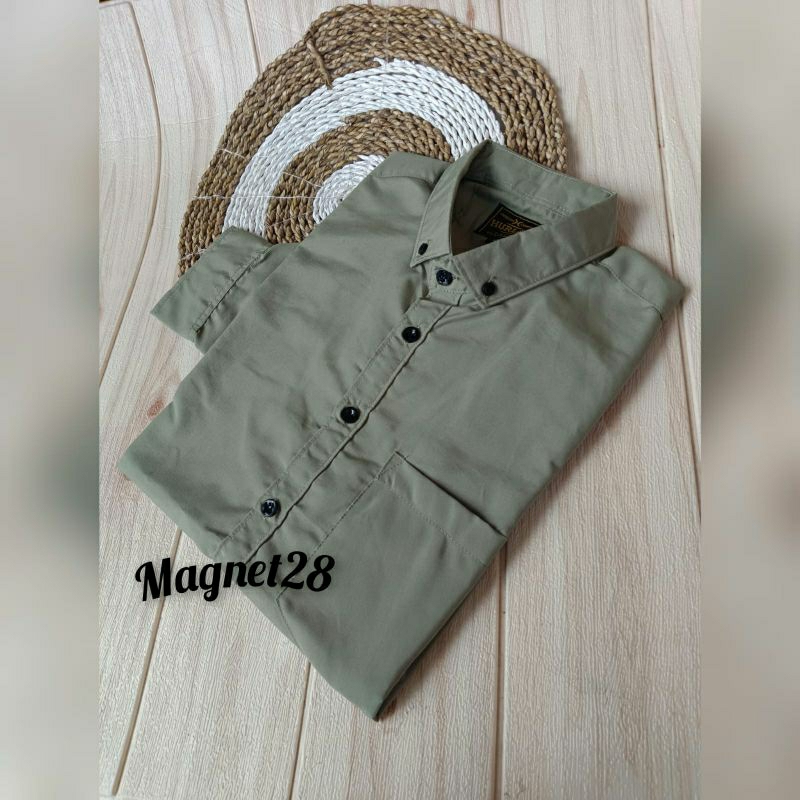 KEMEJA HIJAU SAGE สีเขียวชายเสื้อ/SAGE เสื้อสีเขียวแขนยาว SAGE สีเขียว