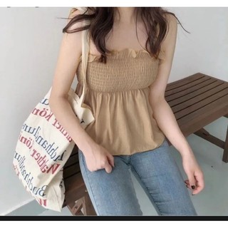 baju atasan wanita croptop kemben kekinian korean style serut karet smok