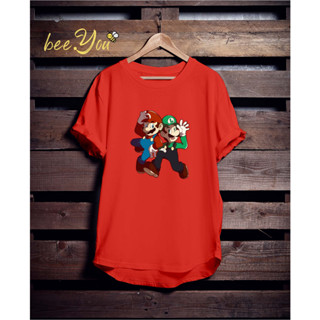 เสื้อยืด สีแดง Mario LUIGI UNISEX