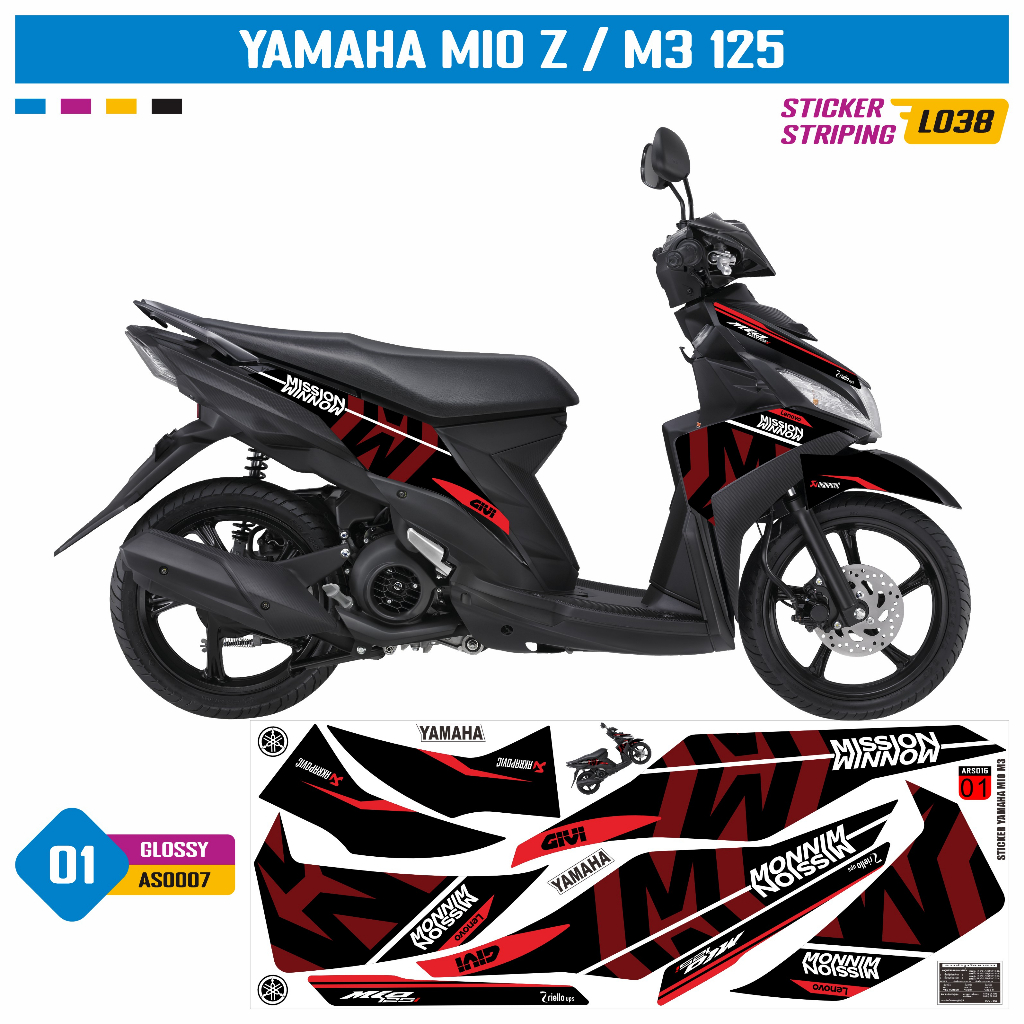 Yamaha Mio Z / M3 125 Striping สติกเกอร์รูปลอก Strip Variation AS0007 Winnow