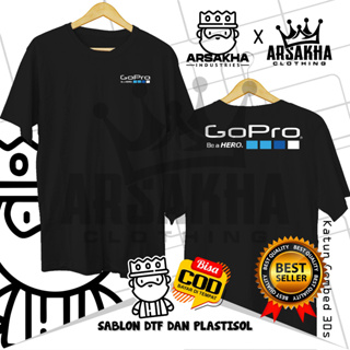 เสื้อยืด ผ้าฝ้าย พิมพ์ลายกล้องแอคชั่น GoPro Be a Hero v2 Distro Combed 30s Arsakha สําหรับผู้ชาย