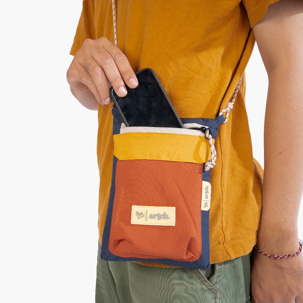 ARTCH - Demano Navy Orange - Sling Bag Phone Wallet