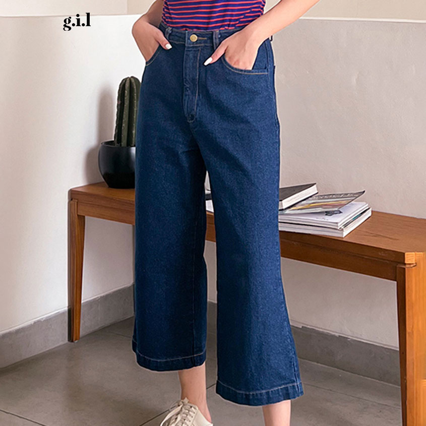 GIL - กางเกงยีนส์ Jimin Dark Wash Denim สําหรับผู้หญิง