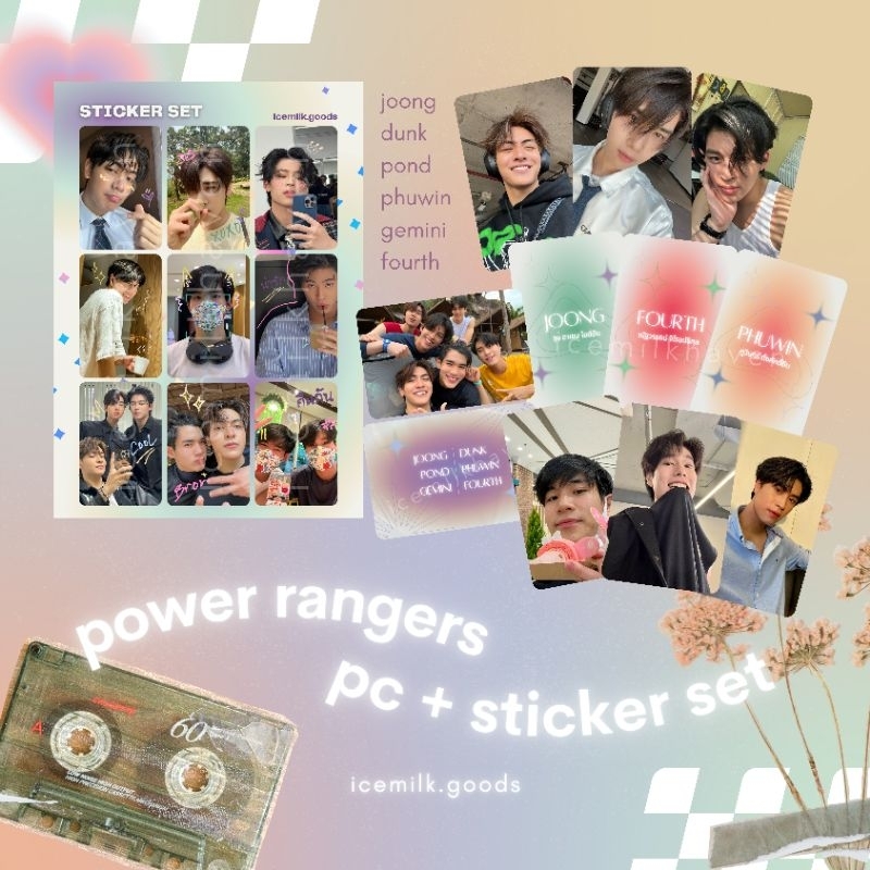 FANMADE PC STICKER SET Power Rangers GMMTV Boys Photocard Joong Dunk Pond Phwin Gemini Fourth