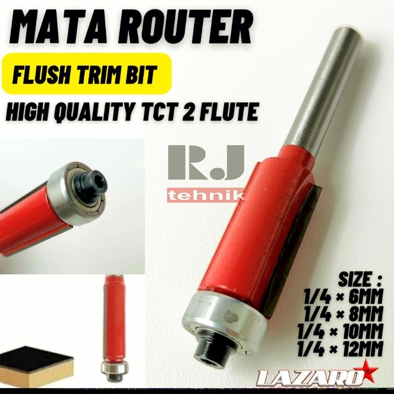 MATA Router Bit Straight Bit Profile Bit พร้อมแบริ่ง Lazaro 1/4u12mm