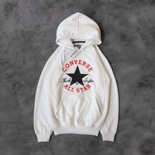 เสื้อแจ็กเก็ตกันหนาว มีฮู้ด ลายโลโก้ CONVERSEALLSTAR คุณภาพดี