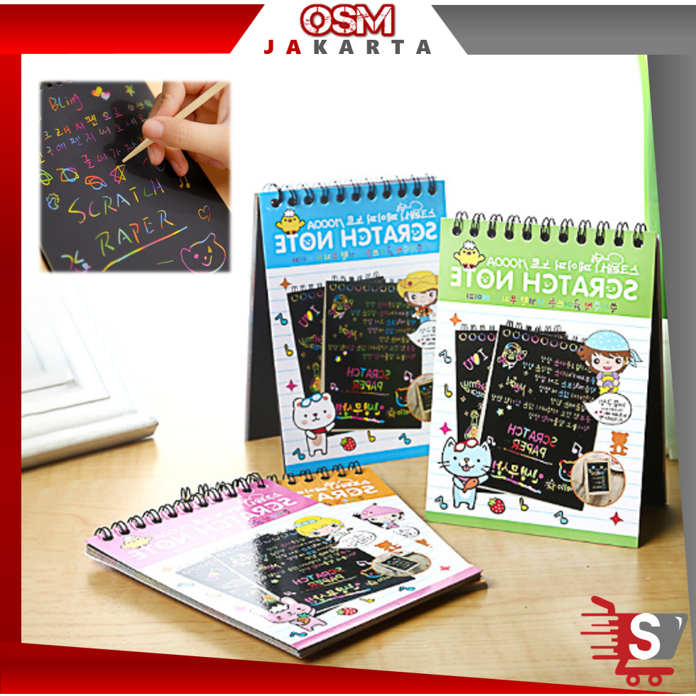 OSM JKT 5817 Scratch Note Mini / สีสัน Magic Scratch Note Mini Drawing Book / สีสัน Magic Book ขนาดเ