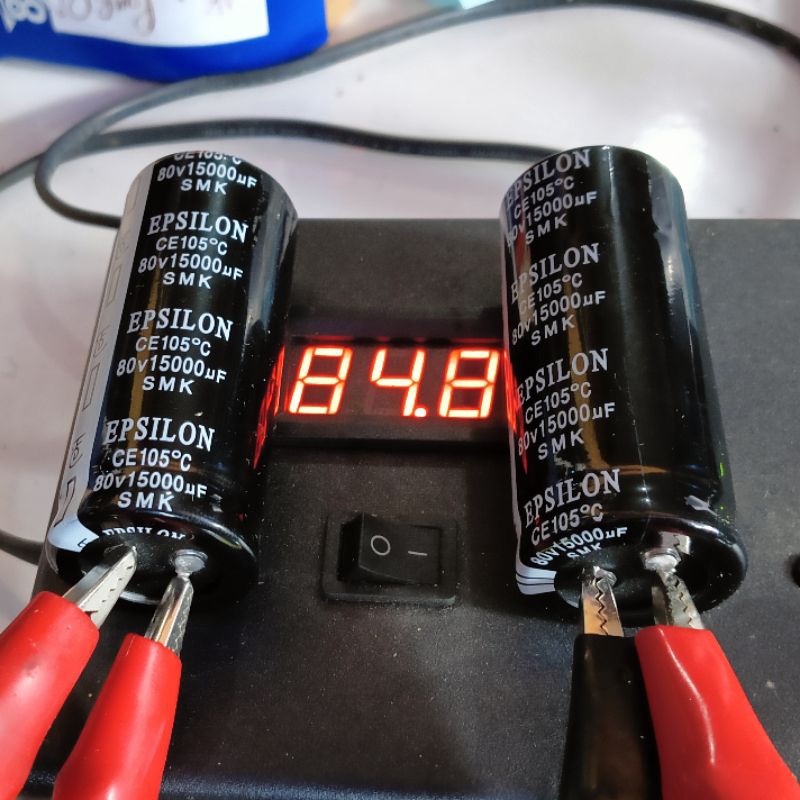 Elko epsilon 15000uf 80v เส้นผ่านศูนย์กลาง 3 ซม. สูง 7 ซม.