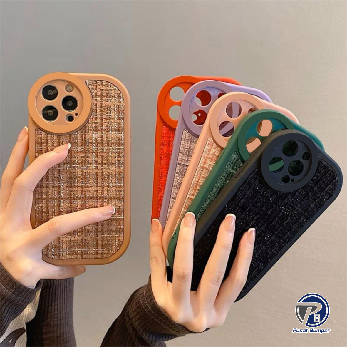 VINTAGE Silicone CASE WOOVEN TWEED ผ้าถักสําหรับ OPPO A3S A5 PB4031