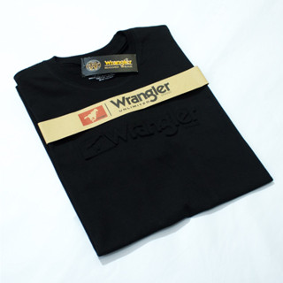 เสื้อยืด พิมพ์ลาย Wrangler Embos l Kaos Wrangler Sablon Timbul สีดํา คุณภาพพรีเมี่ยม