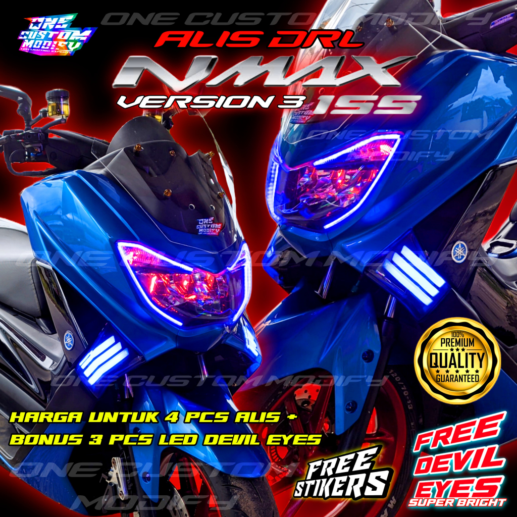 ไฟคิ้ว Led DRL NMAX BONUS DEVIL/DEMON EYES HEADLAMP ONE CUSTOM MODIFY