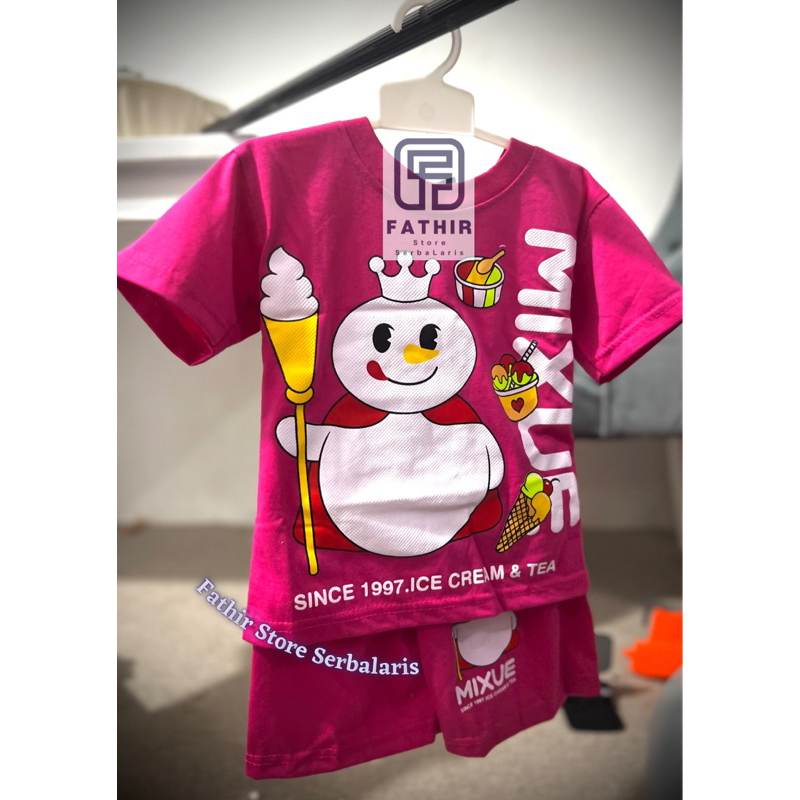 ชุดเด็ก MIXUE สีชมพูสําหรับเด็กผู้หญิง, เสื้อผ้า PINK MIXUE ล่าสุด, น่ารักและ VIRAL