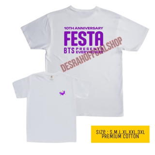 เสื้อยืด พิมพ์ลาย bts ครบรอบ 10 ปี FESTA สไตล์เกาหลี