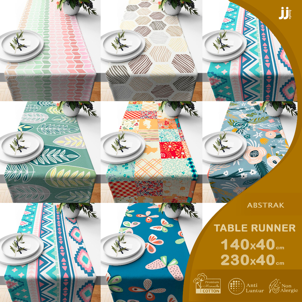 TABLE RUNNER ABSTRACT PATTERN PRINT TABLE CLOTH 140X40 และ 230X40 CM