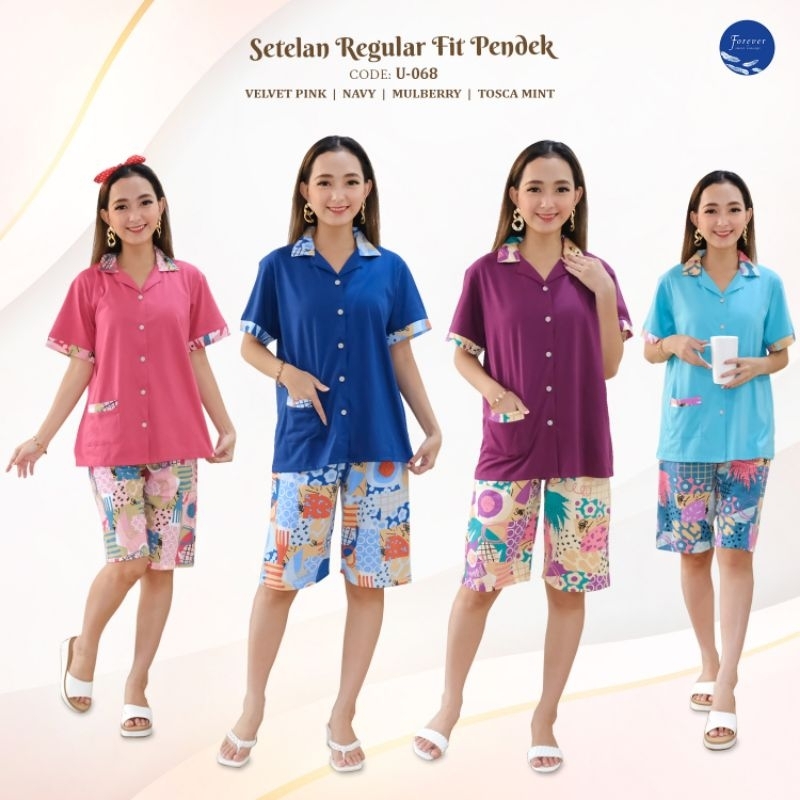 U068 BABYDOLL FOREVER SWEET SHORT SLEEVE REGULAR FIT 3/4 ปุ่มเต็ม