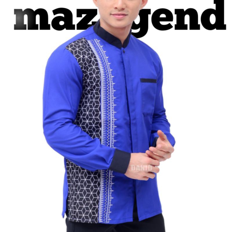 เสื้อเชิ้ต koko แขนยาวสําหรับผู้ชายพร้อม djarum motif