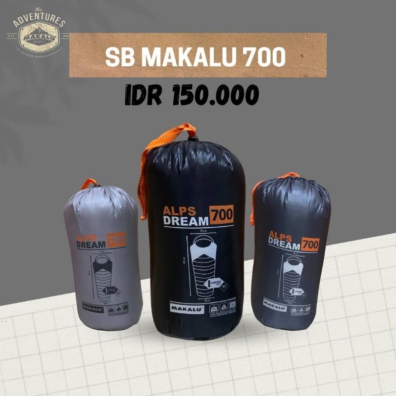 SLEEPING BAG MAKALU ALPS DREAM 700 SLEEPING BAG MUMMY SLEEPING BAG DACRON SILICON
