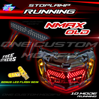 ไฟเบรกท้ายรถจักรยานยนต์ LED NMAX 10 โหมด กระพริบอัตโนมัติ NMAX OLD NMAX 155 2015 2016 2017 2018 2019 2020