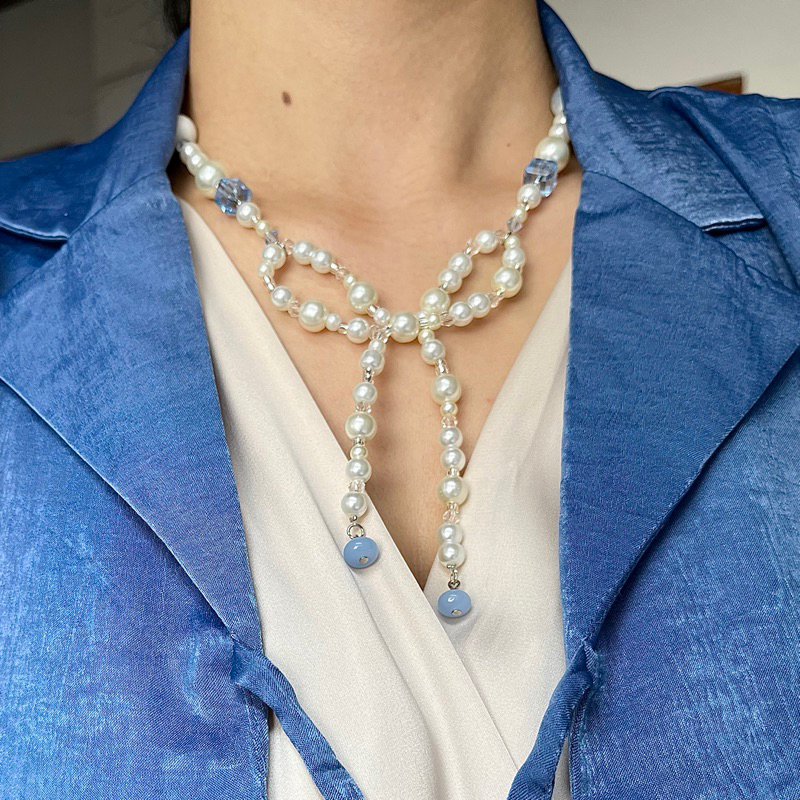 สร้อยคอ - RIBBON (ลูกปัดแก้วเซรามิก สร้อยคอ RIBBON)