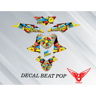 สติกเกอร์รูปลอก ลาย HONDA BEAT POP สีพื้น