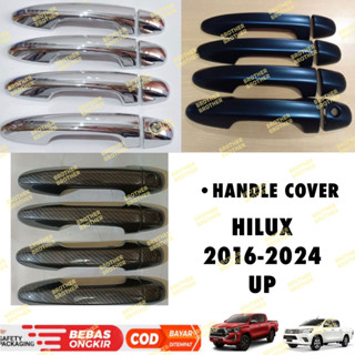 ฝาครอบมือจับ คาร์บอน สีดํา สําหรับ Hilux Revo Rocco 2016 2021 2023 2024