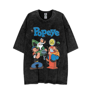 เสื้อยืดโอเวอร์ไซซ์ ลาย Popeye สไตล์วินเทจ