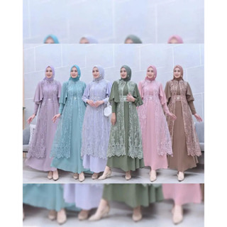 Gamis TERBARU ชุดเดรสแดนนิส ไซซ์ M L XL XXL สําหรับผู้หญิง | ชุดเดรสเชิญชาวมุสลิม สไตล์เกาหลี สําหรับผู้หญิง