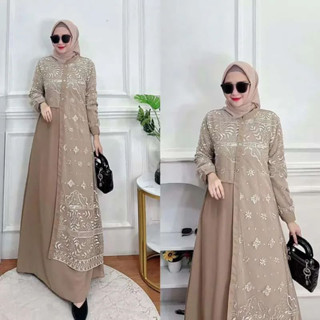 Gamis ALLENA DRESS BL SIZE M L XL XXL ชุดเดรสสั้น ไม่มีกระโปรง HIJAB DRESS สไตล์เกาหลี สําหรับผู้หญิงมุสลิม