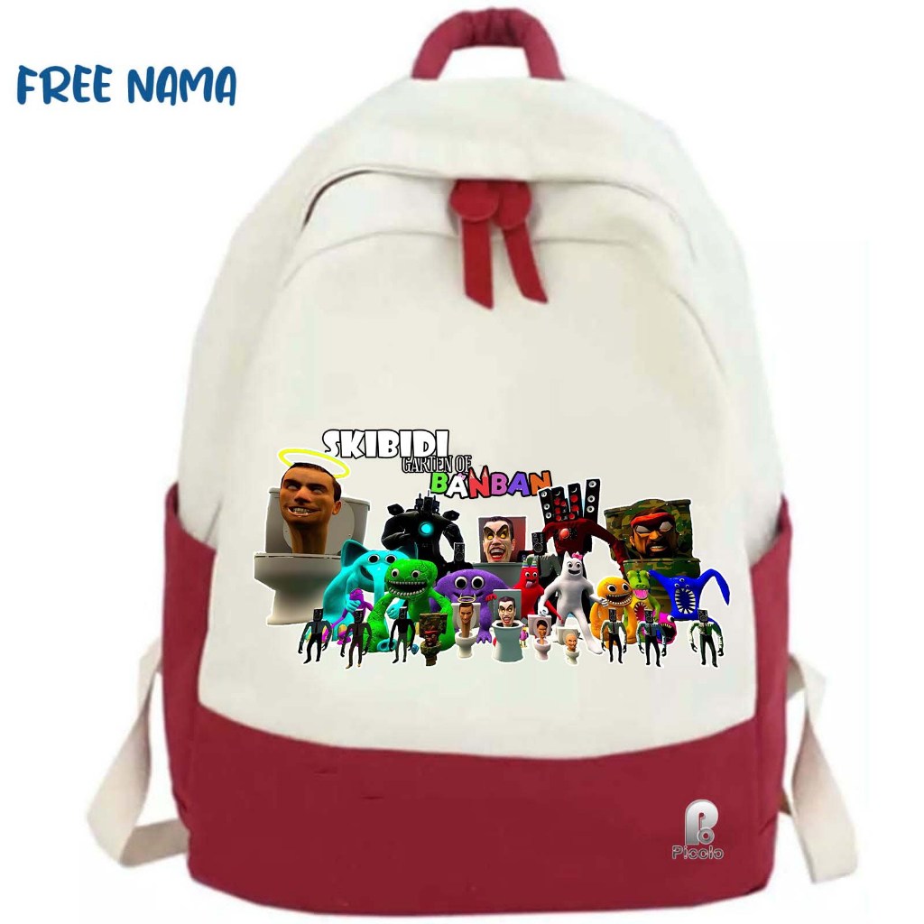 School Childrens BACKPACK BACKPACK SKIBIDI MOTIF TOILET SPEAKER & GARTEN OF BANBAN UNISEX (ชื่อฟรี)