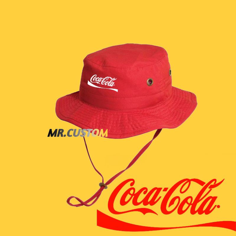 Coca-cola Jungle Hat/หมวกภูเขากลางแจ้ง/หมวกปีนเขา/ผู้ชายหมวกตกปลาผู้หญิง COCA-COLA LOGO