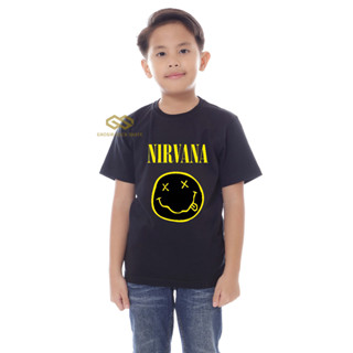 เสื้อยืด ลายวง NIRVANA Music สําหรับเด็กอายุ 1-12 ปี