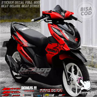 สติกเกอร์รูปลอก ลาย honda beat deluxe rockstar motif