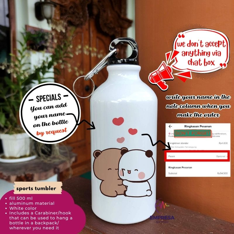 Panda bear bubu dudu peach goma kawaii แก้วน้ําน่ารักขวดน้ําดื่ม