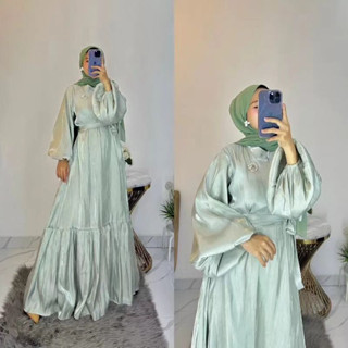 Gamis ชุดเดรส ILONA SIMMER DRESS MC M L XL XXL Material SHIMMER  FRIENDLY GAMIS Women Plain White BLACK ล่าสุด Models Now JUMBO Get GAMIS Women Without HIJAB DRESS Party DRESS MUSLIM Women Korean MUSLIM Clothing Women