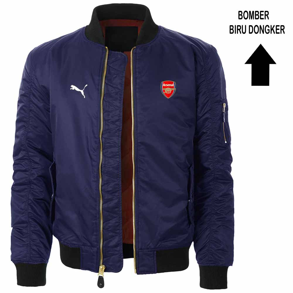Original Premium Hoodie Jumper Jacket Mens Casual Distro Sweater Jacket - สีกรมท่า / โลโก้ arsenal /