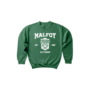 เสื้อกันหนาว คอกลม ลาย Malfoy Slytherin Harry Potter