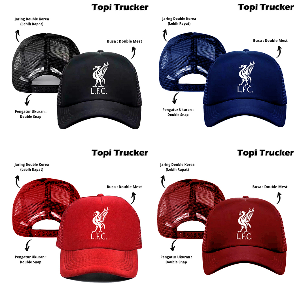 LIVERPOOL แฟนคลับ LFC ธรรมดาที่กําหนดเอง bigreds หมวกรถบรรทุกตาข่ายสําหรับผู้ชายและผู้หญิง distro