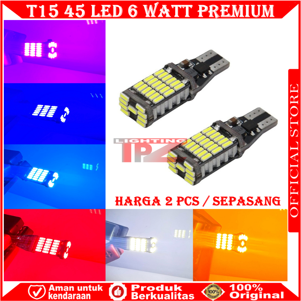 ต้นฉบับ T15 LED LAMP T10 45 LED 6 วัตต์พรีเมี่ยม LED CANBUS SUPER BRIGHT MOTORCYCLE TWILIGHT LAMP T1