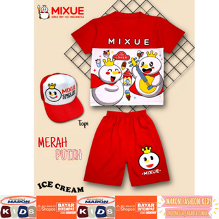 ชุดเสื้อผ้าเด็ก พร้อมหมวก ลาย MIXUE LOVERS MOTIF FREE สําหรับเด็กผู้ชาย และเด็กผู้หญิง อายุ 2-10 ปี สามารถชําระเงินได้ในวันเดียวกัน และสถานที่ทันที