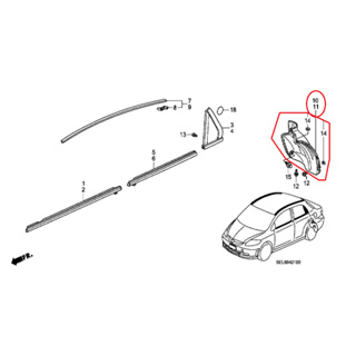 บังโคลนหลัง ของแท้ สําหรับ Honda CITY GD8 2007-2008