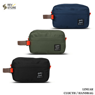 Rev X ANT - ใหม่ ของแท้ LINEAR กระเป๋าผู้ชาย - Pouchbag Unisex Doppkit สีดํา