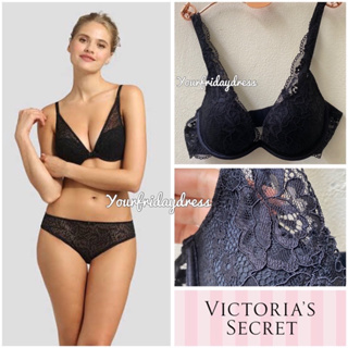 (ชิ้นสุดท้าย) Victorias Secret Lace Plunge Bra Import Branded Bh ชุดชั้นในสตรี ลูกไม้ ชุดชั้นในดันทรง PU ขนาดใหญ่และขนาดเล็ก