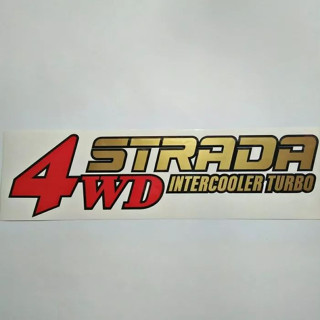 สติกเกอร์ติดรถยนต์ strada triton intercooler turbo 4wd mitsubishi strada turbo 4wd 1 ชิ้น