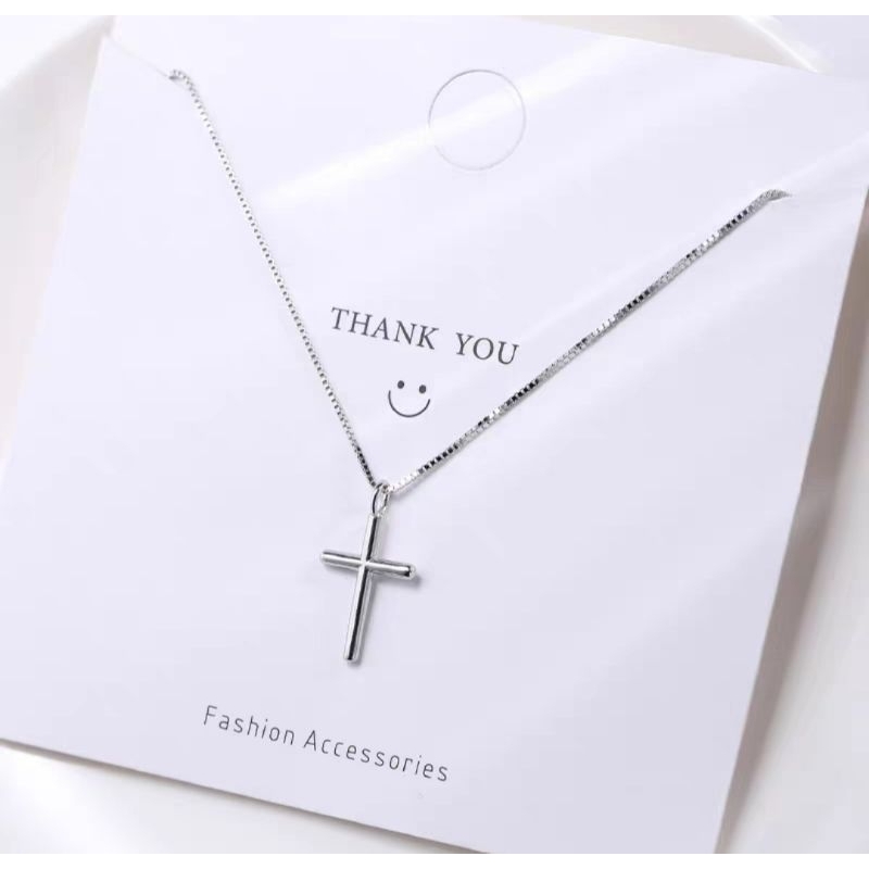 Forever STAINLESS TITANIUM SILVER CROSS NECKLACE • CROSS NECKLACE สําหรับผู้ชายและผู้หญิง