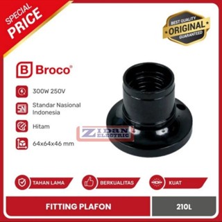 Hitam Broco 210L อุปกรณ์ข้อต่อโคมไฟเพดาน ทรงกลม สีดํา