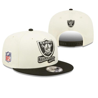 หมวกแก๊ปรักบี้ ลาย Nfl Oakland Raiders สีขาว สีดํา นําเข้า