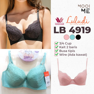 Luludi Lb4919 เสื้อชั้นใน 3/4 คัพลวด (พร้อมลวด) ลูกไม้โฟม แบบบาง (ลูกไม้)