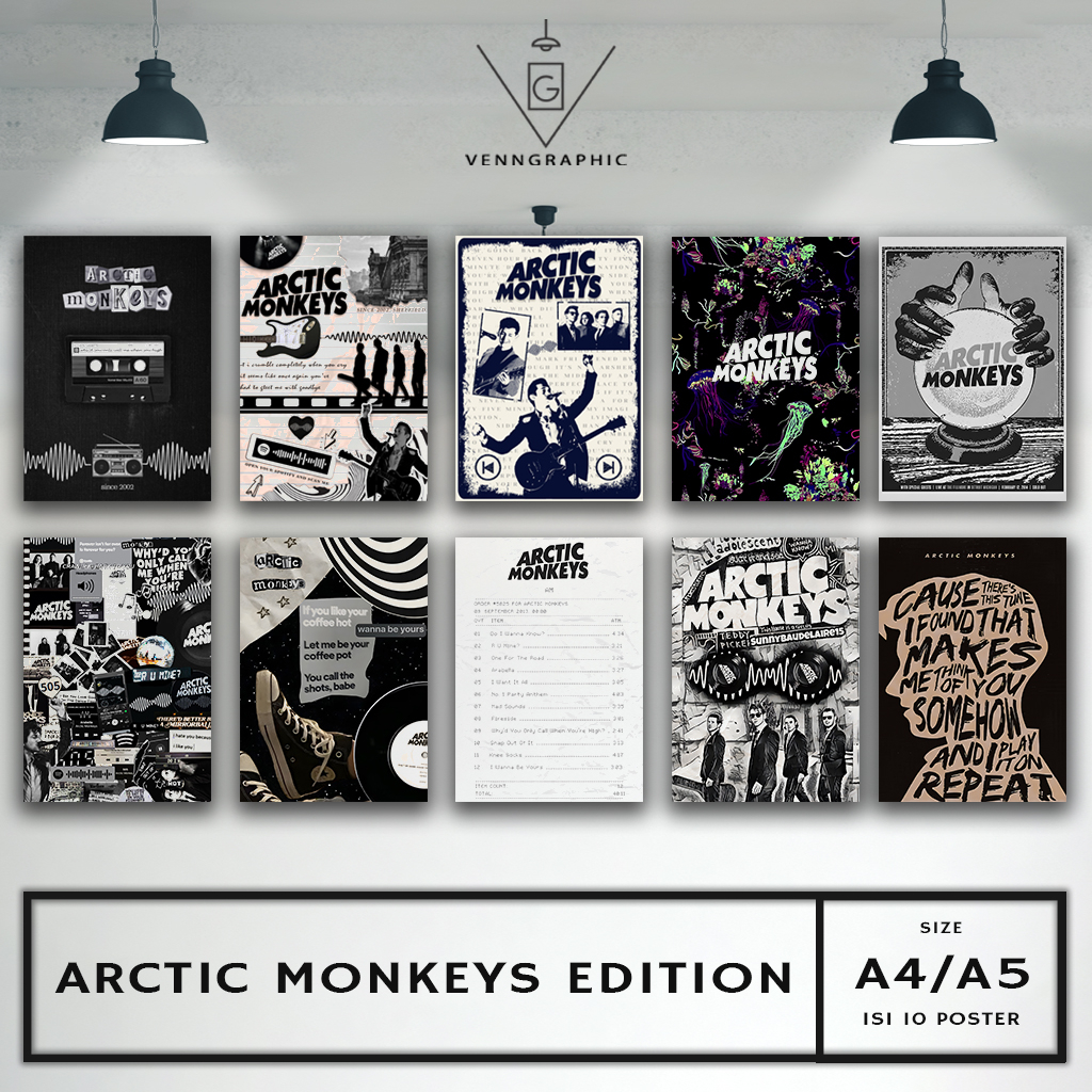 ARCTIC MONKEYS BAND POSTER ขนาด A4/A5 COTENTS 10 โปสเตอร์