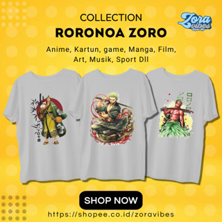 เสื้อยืด ลายการ์ตูนอนิเมะ One Piece Roronoa Zoro สําหรับผู้ชาย ผู้ใหญ่